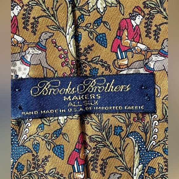 Brooks Brothers makers print Silk Necktie USA imported fabric multicolor - Picture 4 of 6